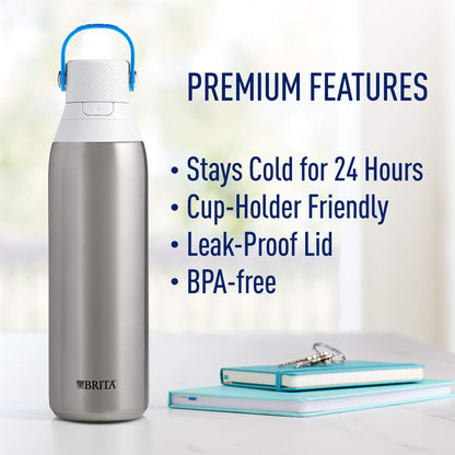 Brita 20 Unzen Premium Filterflasche mit Filter BPA Free - Edelstahl