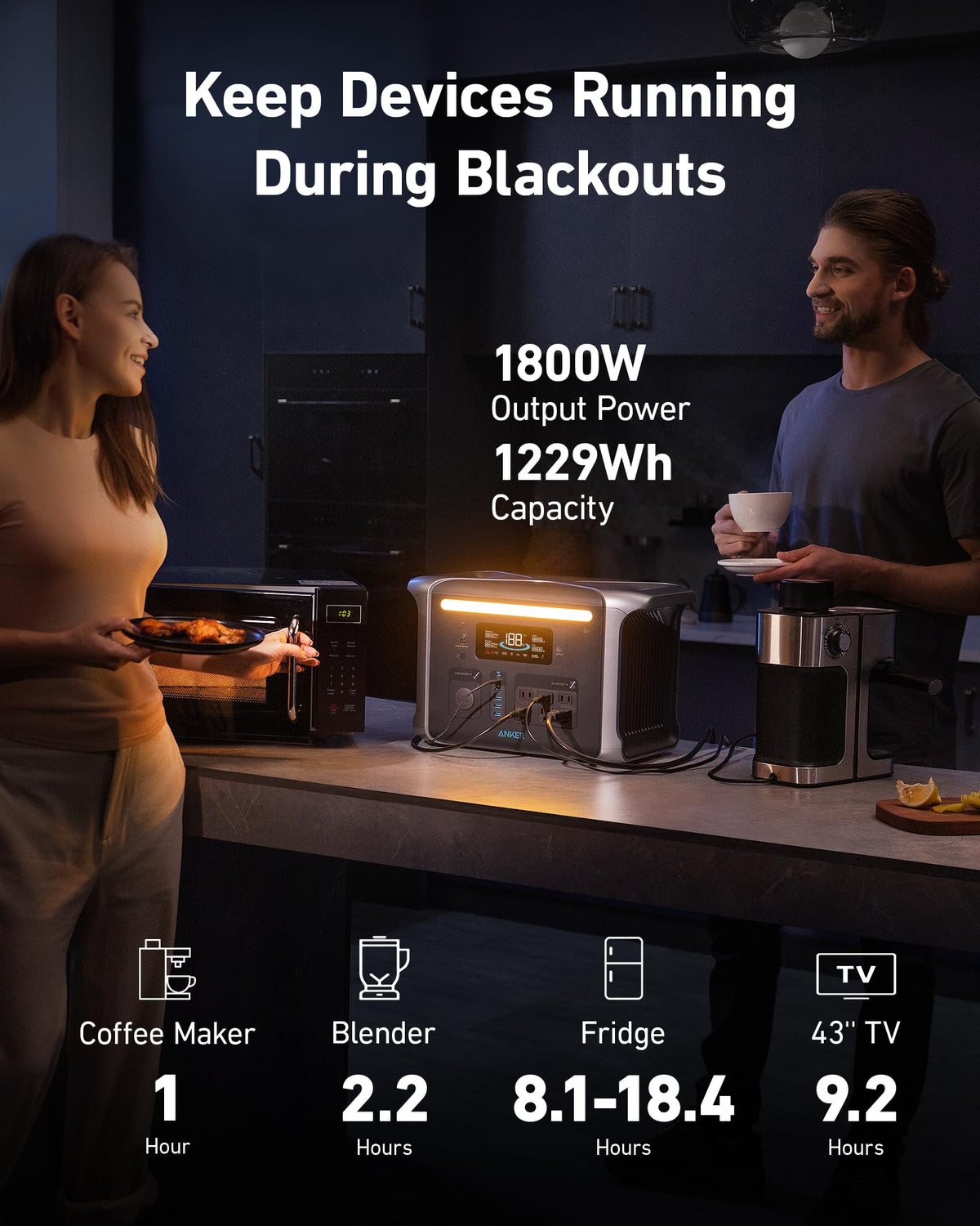 Anker SOLIX F1200 Portable Power Station, PowerHouse 757, 1800W Solargenerator