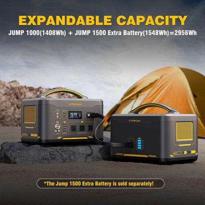 VTOMAN 1408Wh Portable Power Station 1000W Solar Generator Station
