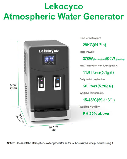20L Lekocyco Desktop Atmospheric Water Generator