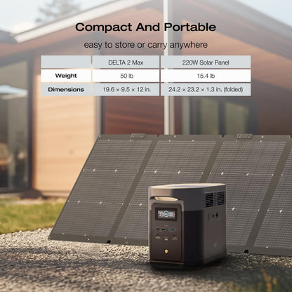 EF ECOFLOW Solargenerator DELTA 2 Max 2048Wh mit 2x220W Solarpanel