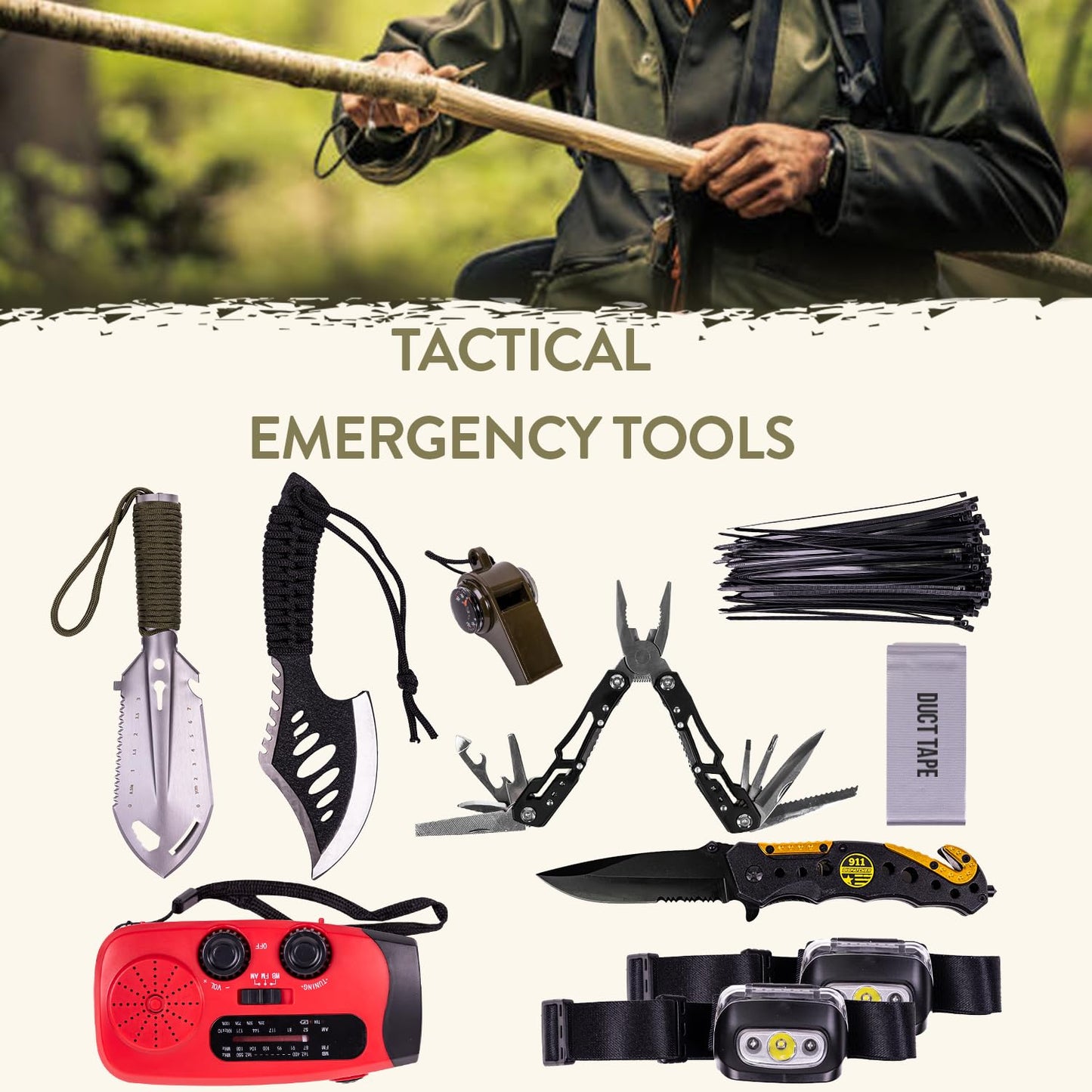 TacPreps 72-Stunden-Überlebens-Kit 45L Bug Out Bag