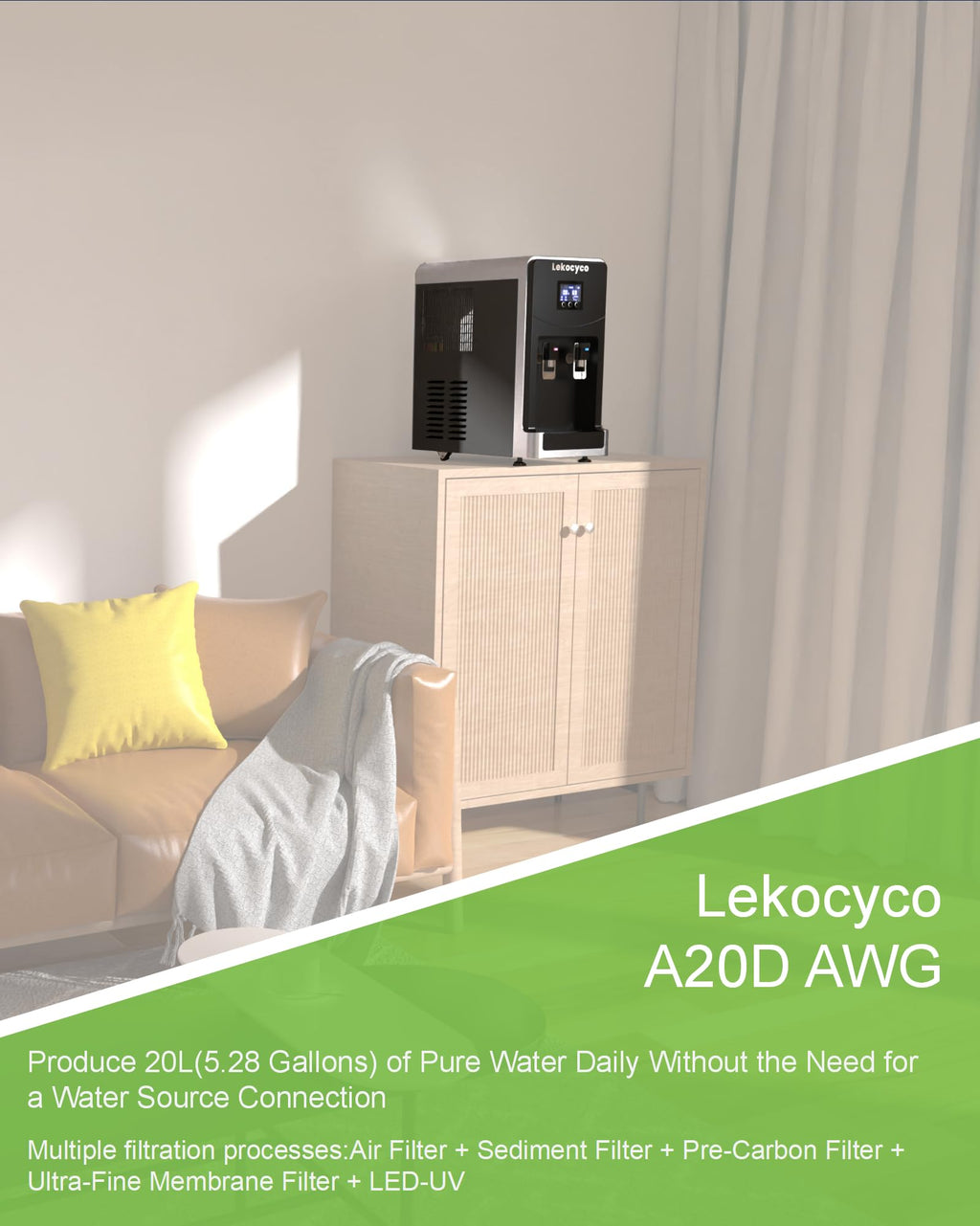 20L Lekocyco Desktop Atmospheric Water Generator
