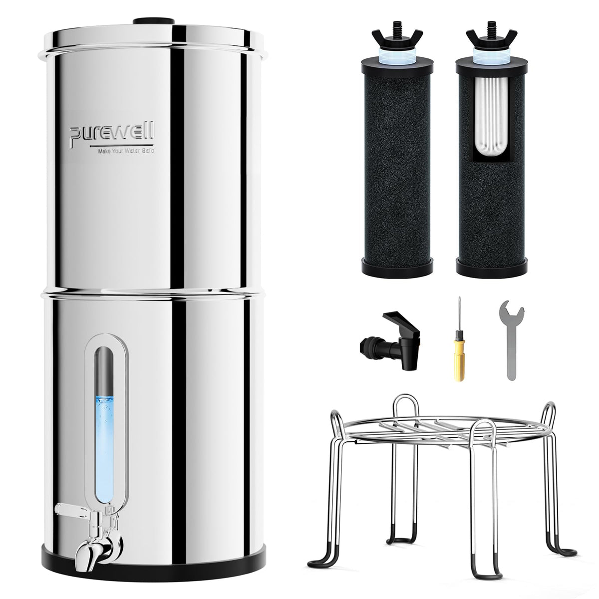 Purewell 2.25G Schwerkraftwasserfiltersystem mit Wasserstandfenster