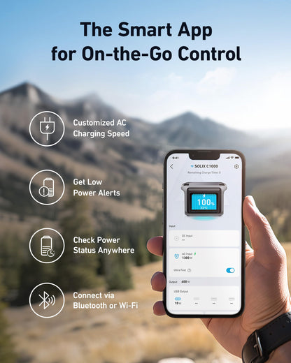 Anker SOLIX C1000 Portable Power Station, 1800W (Peak 2400W) Solargenerator, volle Ladung in 58 Min, 1056wh LiFePO4-Batterie für Home Backup, Stromausfälle und Outdoor-Camping (optional Solar Panel)