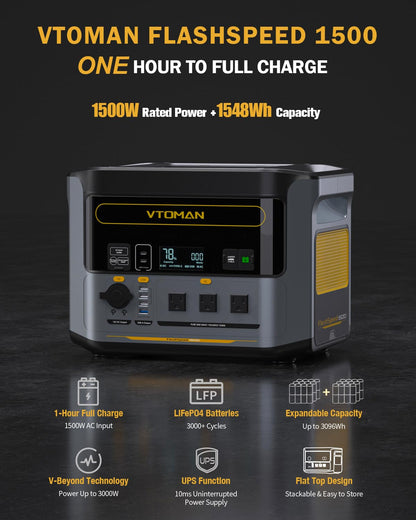 VTOMAN FlashSpeed 1500 Portable Power Station 1500W