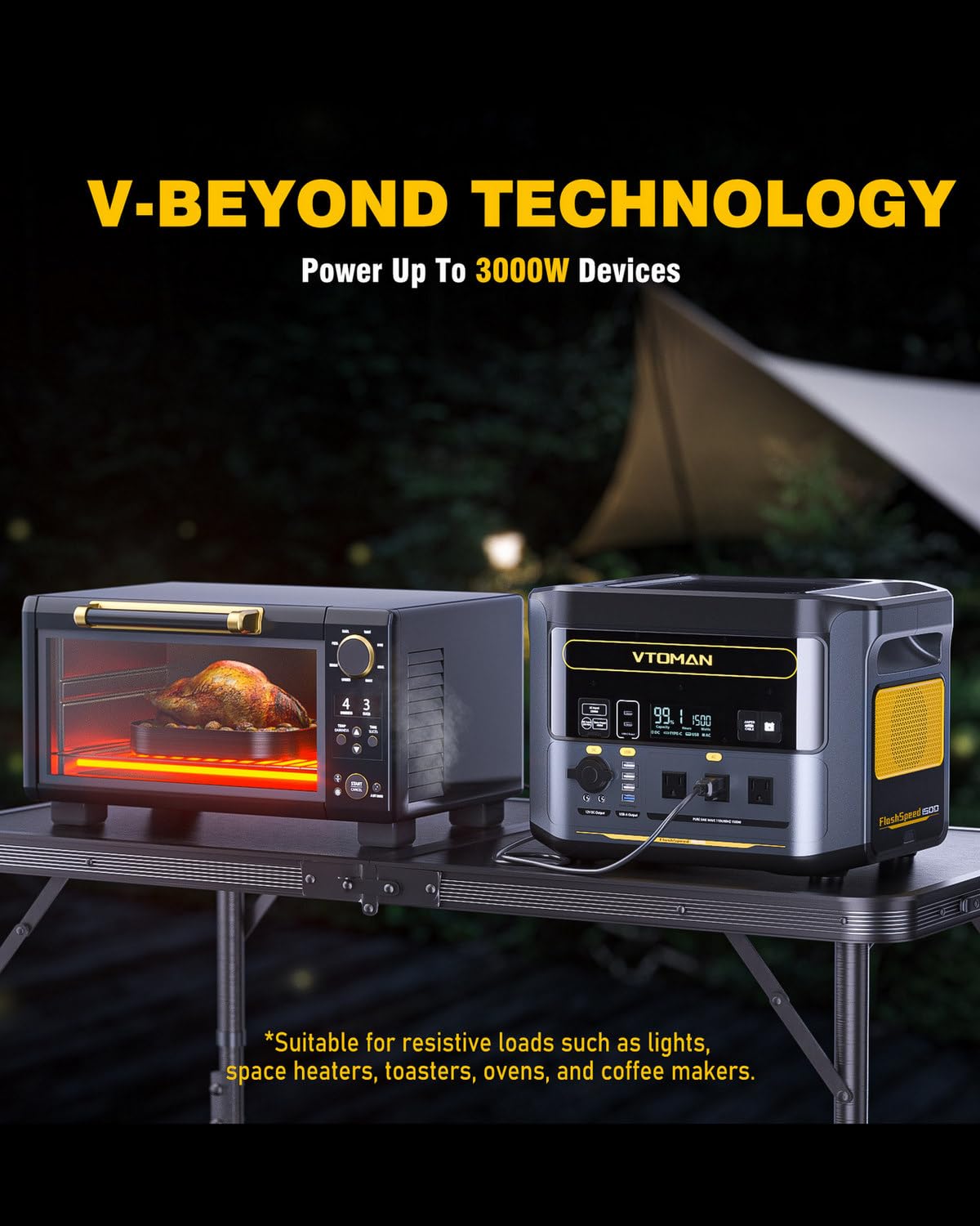 VTOMAN 3096Wh Portable Power Station mit extra Batterie