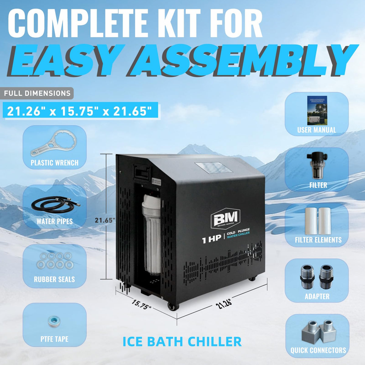 Beyond Marina 1 HP Cold Plunge Chiller für Eisbadewanne