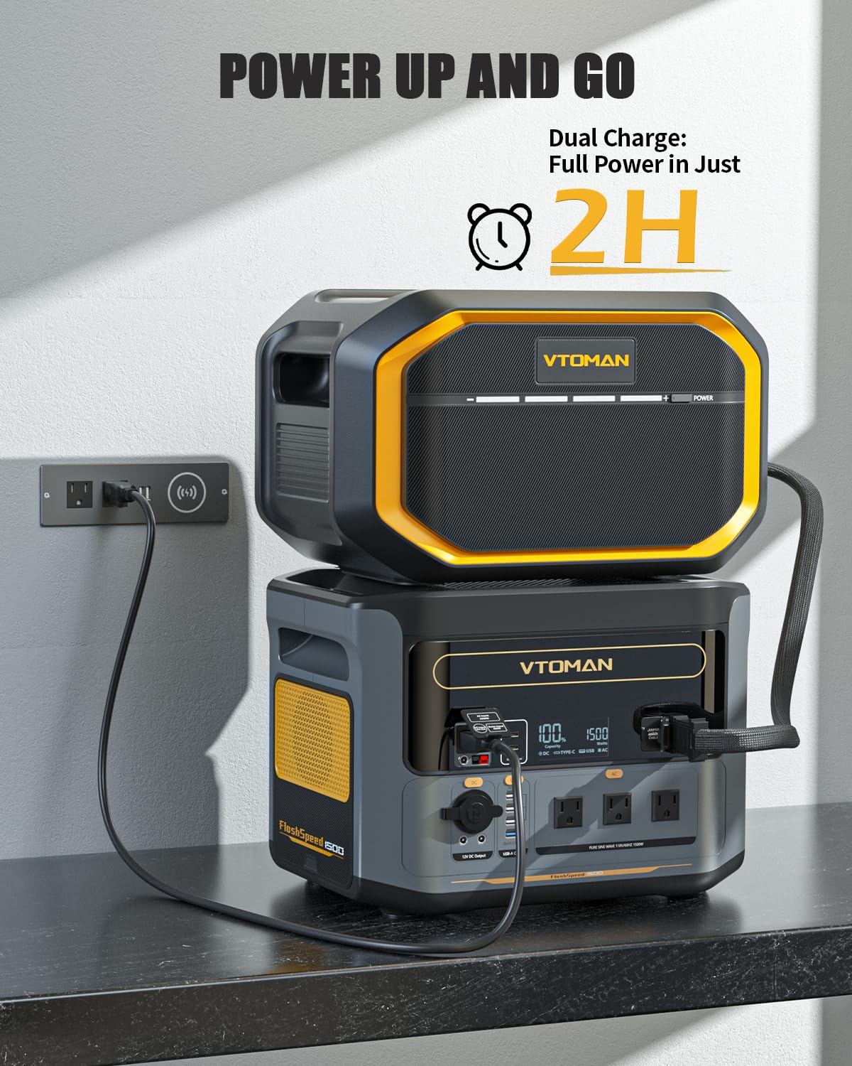 VTOMAN 3096Wh Portable Power Station mit extra Batterie