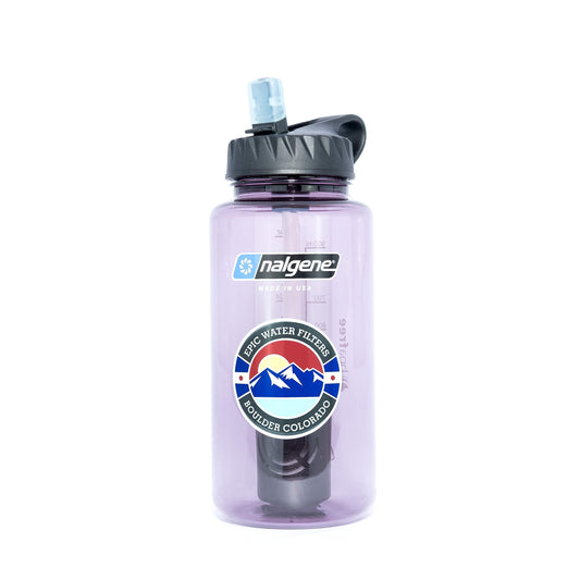 Epische Nalgen OG | Wasserfiltrationsflasche | Wide Mouth 907 g | American Made Bottle | USA Made Filter entfernt 99,99% der Leitungswasserkontaminanten Blei Chlor Chrom 6 Arsen Chloroform (Aubergin)