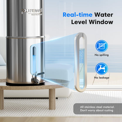 Purewell 2.25G Schwerkraftwasserfiltersystem mit Wasserstandfenster