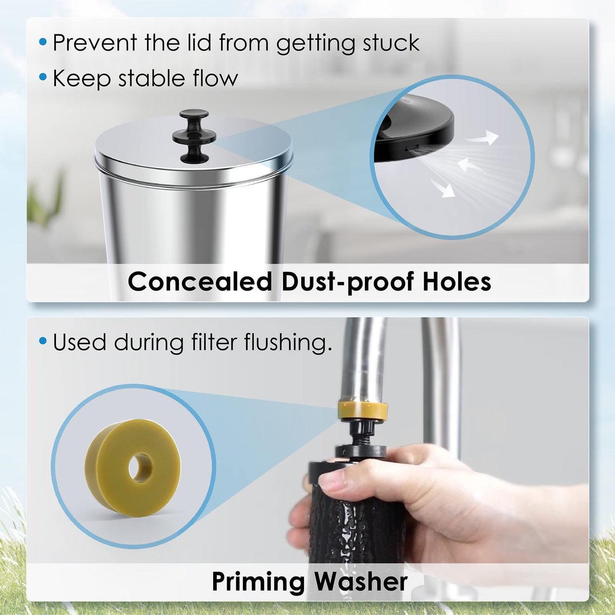 Waterdrop King Tank Gravity-gefüttertes Wasserfiltersystem mit 2 Schwarzkohlefiltern und Metallspigot