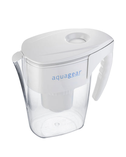 Wasserfilter-Pitcher für Aquageare - Fluorid, Blei, Chloramin, Chrom-6-Filter - BPA-frei, klar