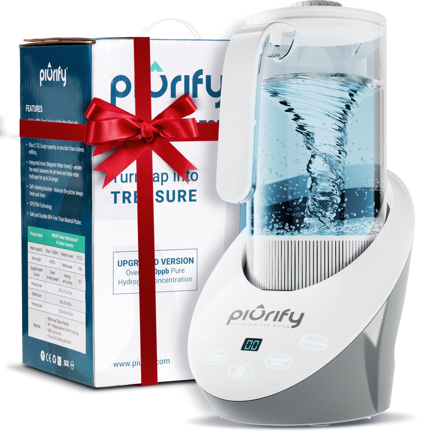 PIURIFY 1417 g Wasserstoffwasser-Pitcher