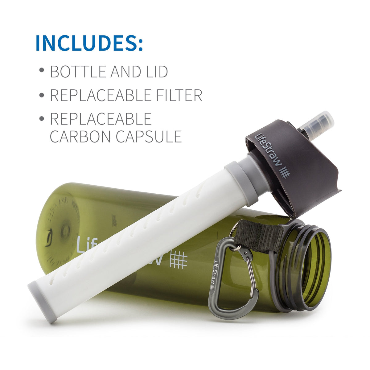 LifeStraw Go Wasserfilterflasche mit integriertem 2-stufigem Filterstraw