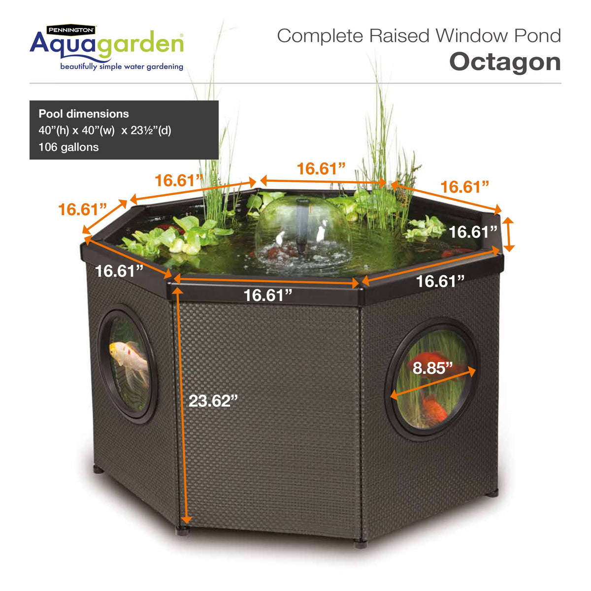 Pennington Aquagarden, Komplettes Angehobenes Fensterteich-Kit