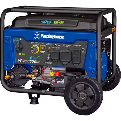 Westinghouse Portable Generator mit 4650 Peak Watt Dual Fuel und Remote Electric Start