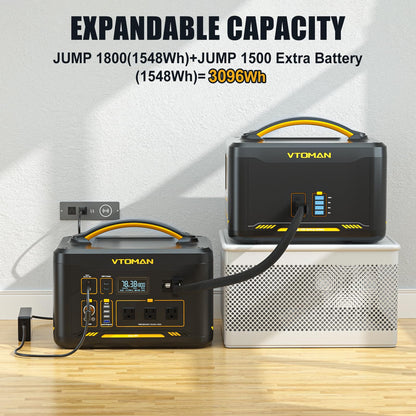 Vtoman 3096Wh Portable Power Station Bundle mit Extra-Batterie & 220W Solar Panel