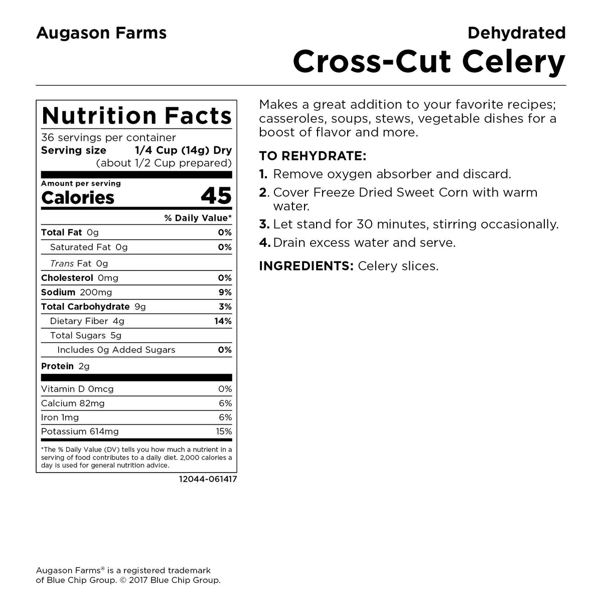 Augason Farms Dehydrierte Cross Cut Sellerie