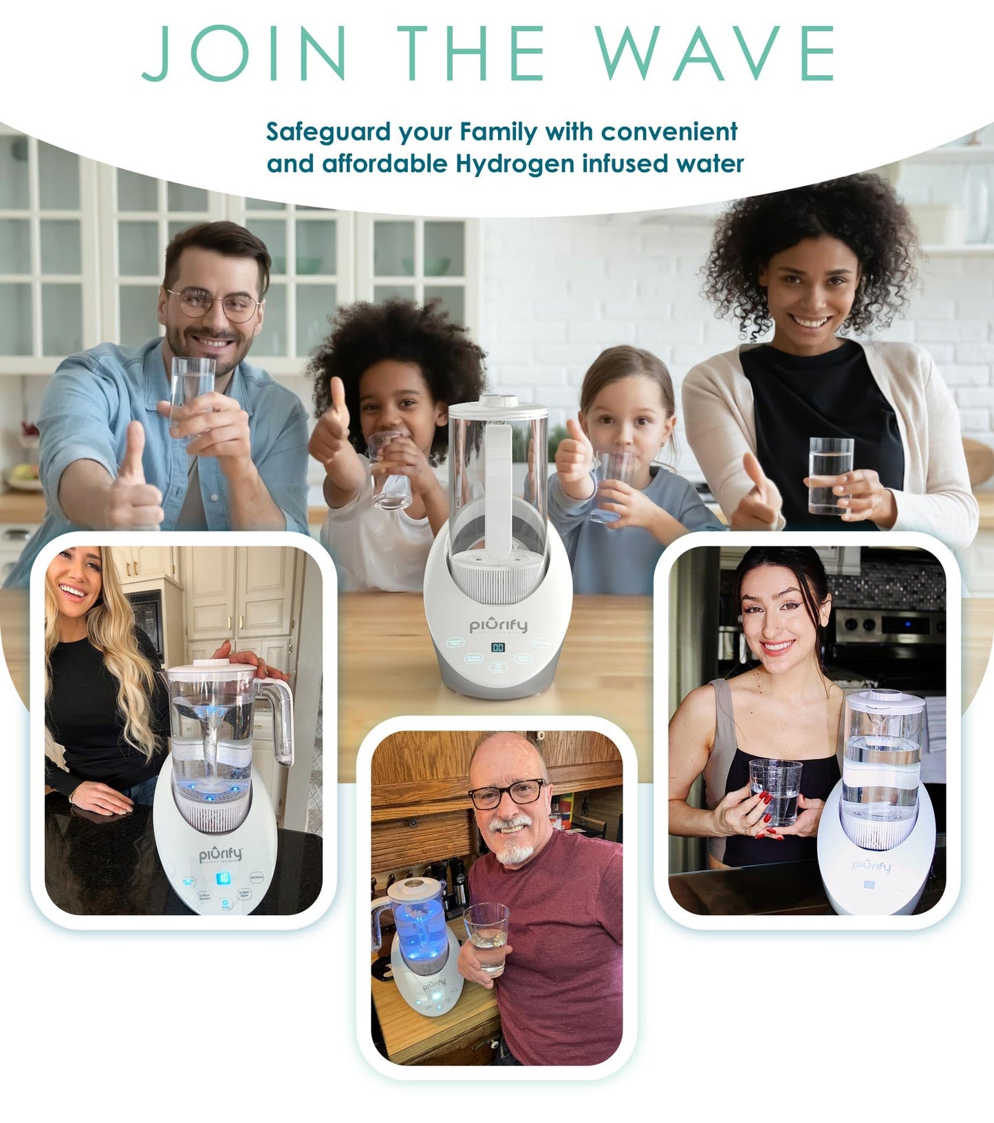 PIURIFY 1417 g Wasserstoffwasser-Pitcher