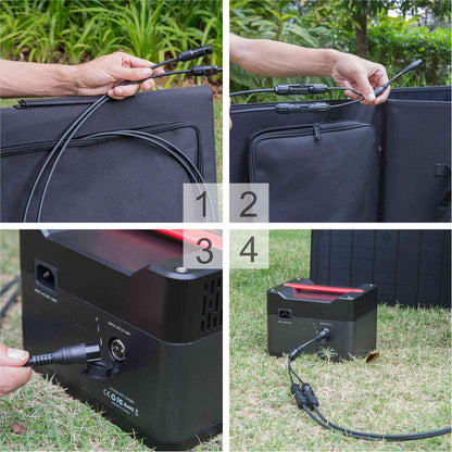 Rockpals 100W Faltbares Solarpanel-Ladegerät für Suaoki Portable Generator mit 3 USB-Anschlüssen