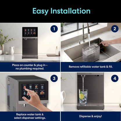 Brio Q60 Sparkling Water Countertop Dispenser mit nachfüllbarem Tank