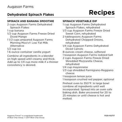 Augason Farms Dehydrierte Spinatflocken 227 g Nr. 10 Can
