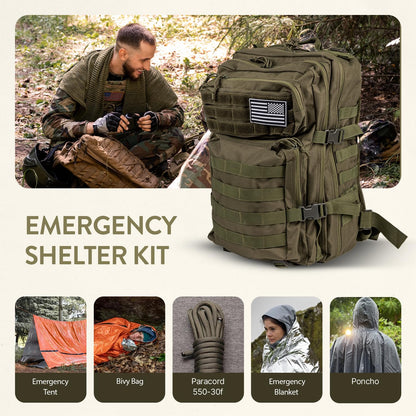 TacPreps 72-Stunden-Überlebens-Kit 45L Bug Out Bag