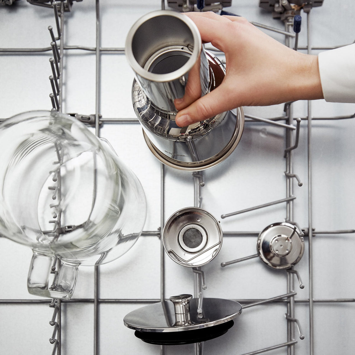 Aarke Purifier Glas Wasser-Pitcher mit nachfüllbarem Edelstahlfilter