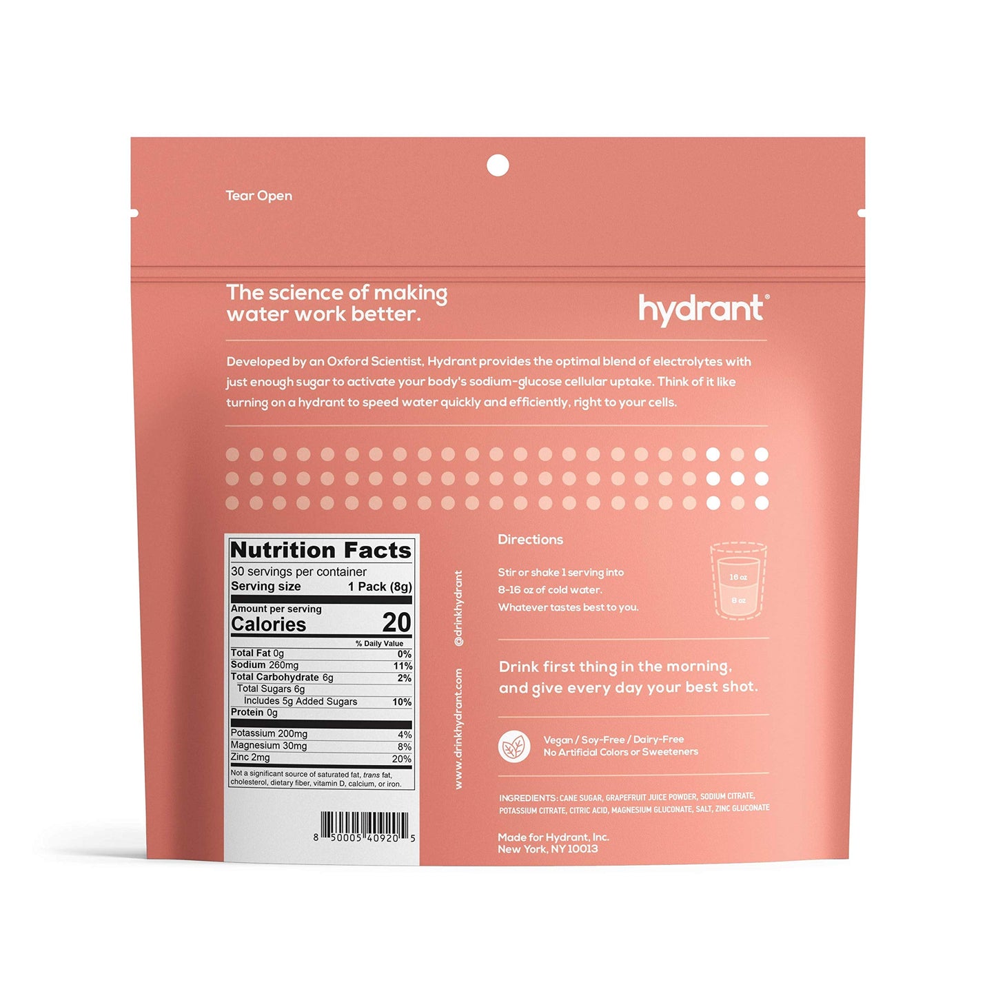 Hydrant Grapefruit Rapid Hydration Mix Version 2 | Elektrolytpulver | Dehydratisierung Recovery Drink - 30pk