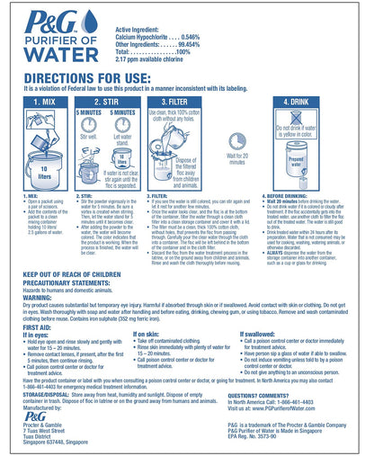 P & G Purifier von Wasser tragbaren Wasserreinigerpaketen