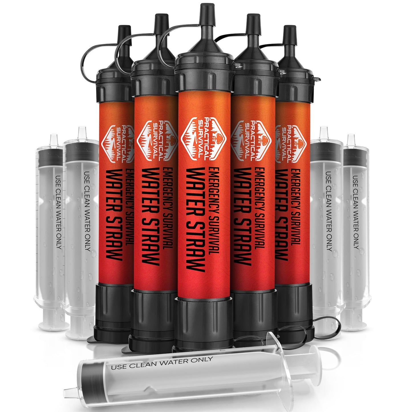 Praktisches Überleben Hochkapazität Notfall Wasserhalme - 5 Packung