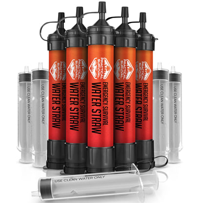 Praktisches Überleben Hochkapazität Notfall Wasserhalme - 5 Packung