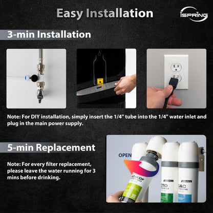 iSpring Flaschenloser Wasserspender mit eingebauter 4-stufiger Filtration
